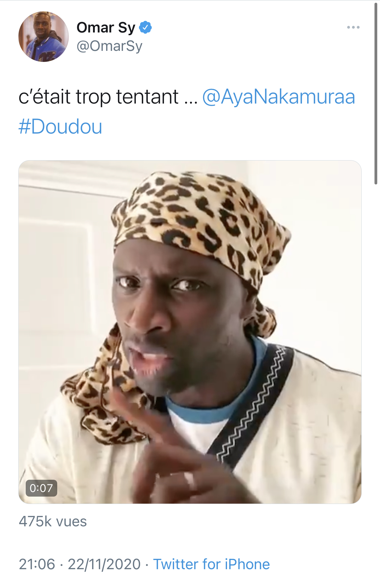 Trouvez vous que l’imitation d’Aya Nakamura par Omar Sy soit raciste ?