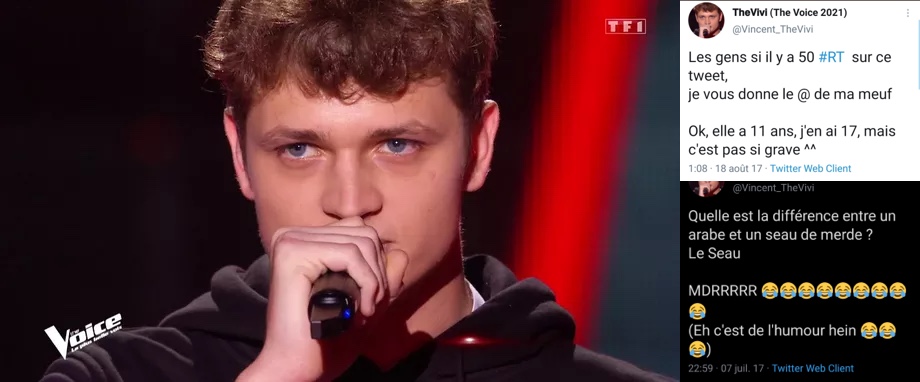 Trouvez-vous normal que TheVivi soit supprimé de l'émission The Voice, pour des Tweet fait quand il avait 17 ans ?