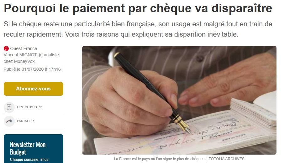 combien faite vous environ de cheque par mois ?