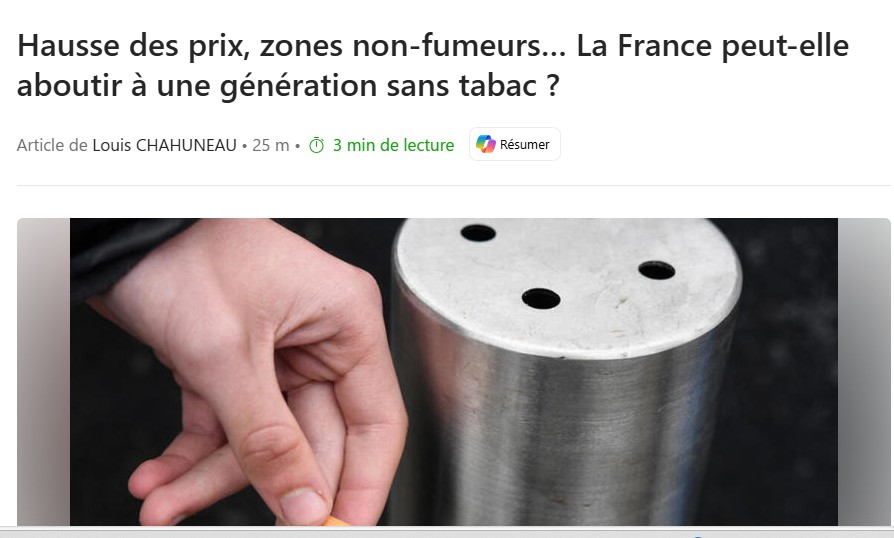 pour vous , etes t'il qu'un generation deviennent entièrement non fumeur ?