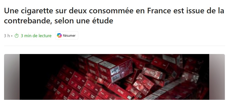 pour vous si 1 cigarettes sur 2 est de contrebandes, faut 'il réduire le prix pour toucher plus de recette fiscale