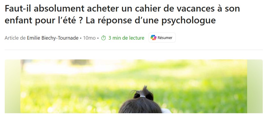 à votre avis , le cahier de vacance est 'il un achat inutile ?