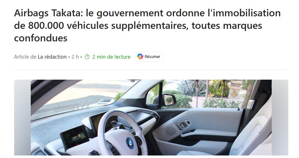 avez vous confiance aux air bags avec cette mesures faite par le gouvernement ?