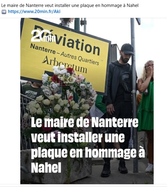cette stèle est t'elle l'apologie de la violence, des émeutes urbaines et le refus de se soumettre au contrôle routier