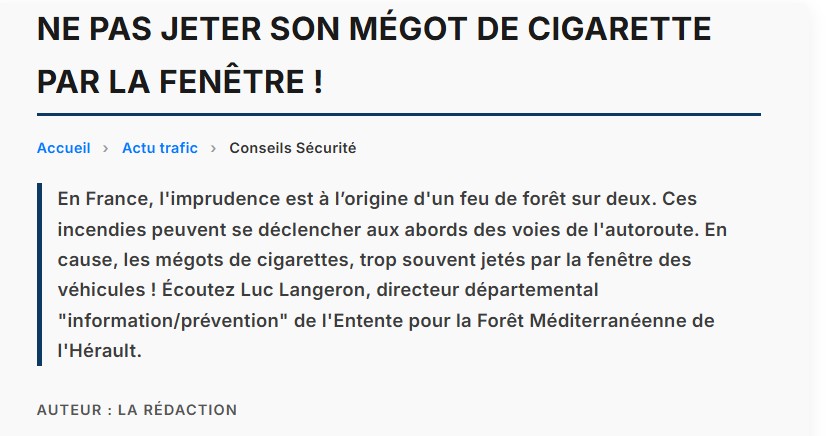 faut 'il en période de feu, en zone sensible augmenter les amendes ?