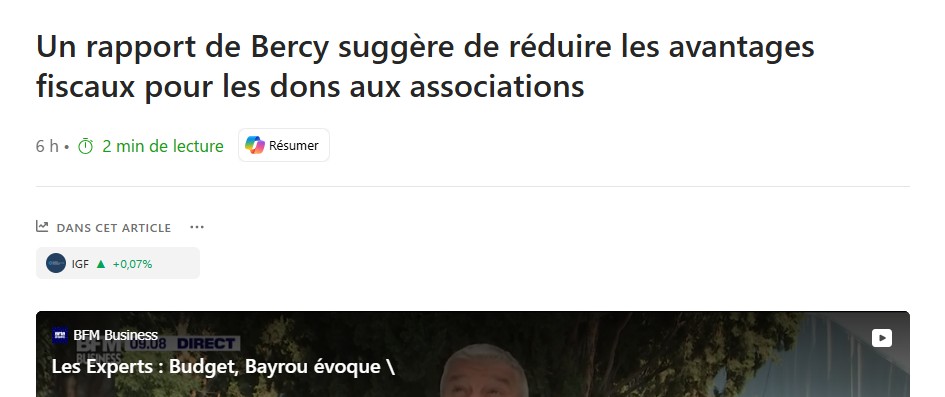 si cet mesure est prise les associations non aidée par état risque t'il la cessation de paiement faute de dons ?