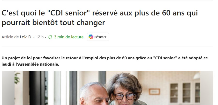 cette solution peut etre favoriser le retour à l'emploi des seniors