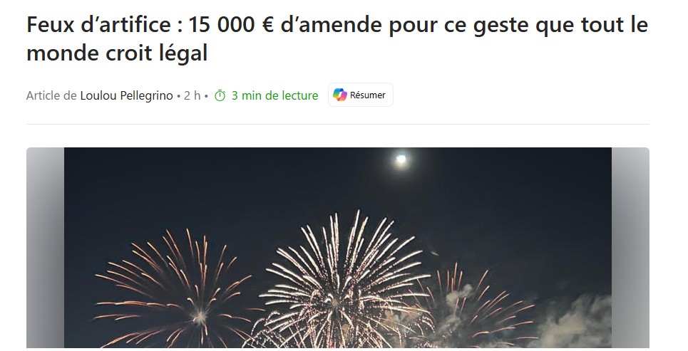 savez vous qui fallait une autorisation pour tirer un feux artifice meme sur sa propriété