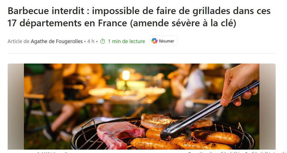 avec les temperatures en hausse , dans l'avenir serait 'il possible que cette mesure soit applique à toute la france ?