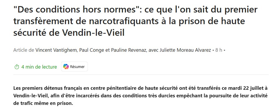 pour vous, faut 'il beaucoup plus établissement de haute sécurité ?
