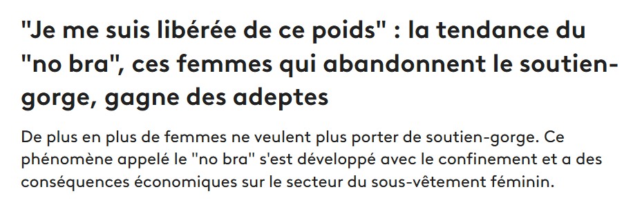 comment juger vous ce mouvement ' no bra" ?