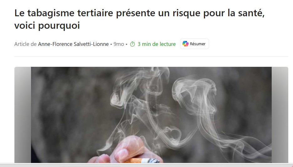 ce risque de tabagisme tertiaire , en avez vous conscient avant ?