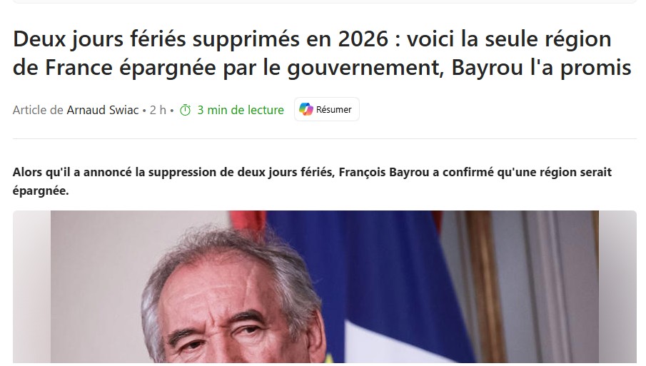 au nom de l'effort nationale faut 'il supprimer à l'alsace son regime spéciale ?