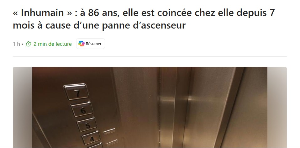 faudrait 'il imposer une reduction minium de loyer et de charge de 40 % par la loi en cas de panne d'ascenseur ?