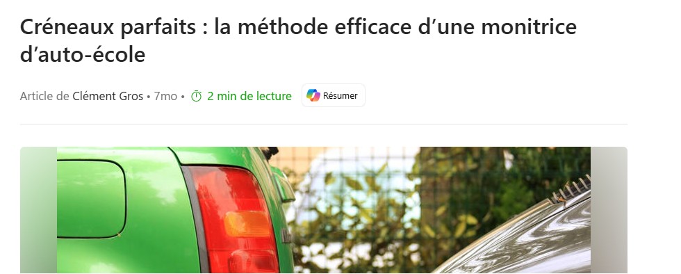 pour vous, faire un créneau en voiture , c'est comment ?