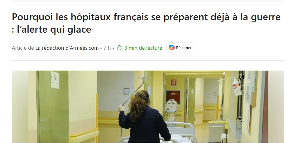 vu l'état de la situation de l'hôpital en France (manque de lit) ; les service de santé peuvent 'il assumer ce rôle