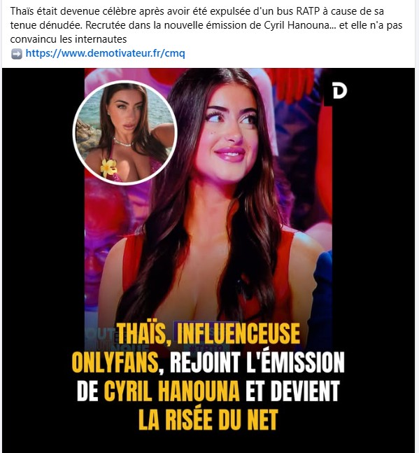 recruter ce type influenceuse montre t'il le futur niveau de sa nouvelle émission