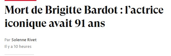 pour vous Brigitte Bardot est pour vous quoi ?