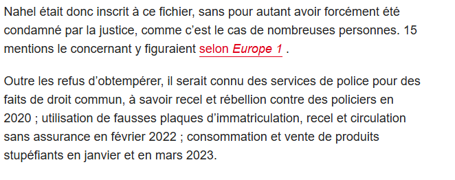 Nahel etait 'il pour vous la victime innocente qui ne présentait aucun danger pour la police